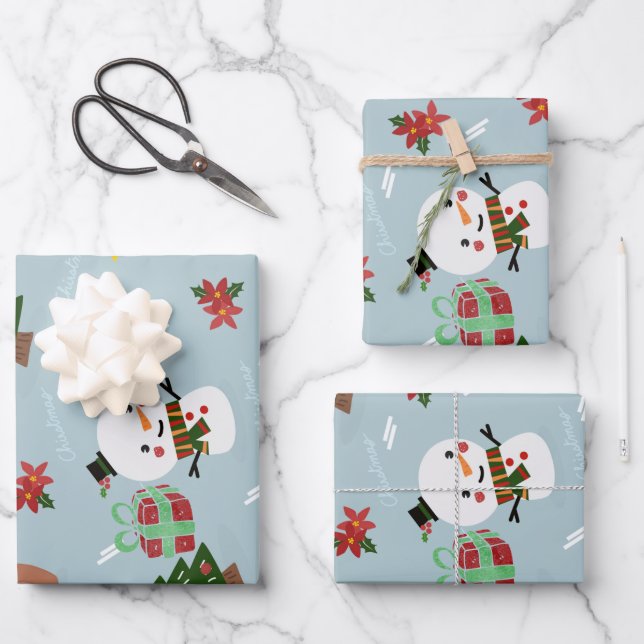 Weihnachtsverpackung Geschenkpapier Set (Vorderseite)
