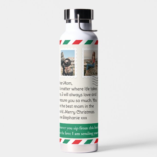 Weihnachtsversand Liebe & Hugs Personalisiert Trinkflasche (Links)