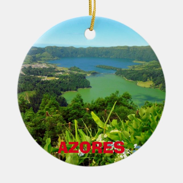 Weihnachtsverzierung Azoren Sete Cidades Keramikornament (Vorne)