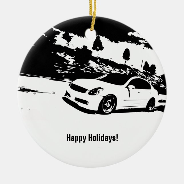 Weihnachtsverzierung der Limousine-G35 Keramikornament (Vorne)