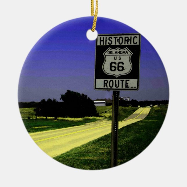 Weihnachtsverzierung des Weg-66 Keramik Ornament (Vorne)