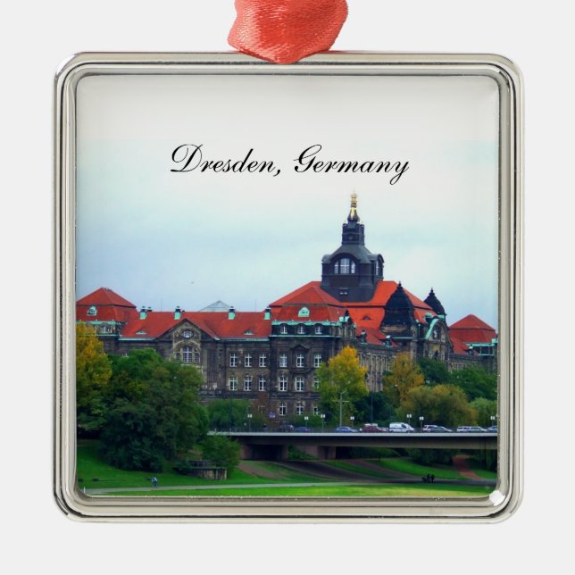 Weihnachtsverzierung Dresdens Deutschland Silbernes Ornament (Vorne)
