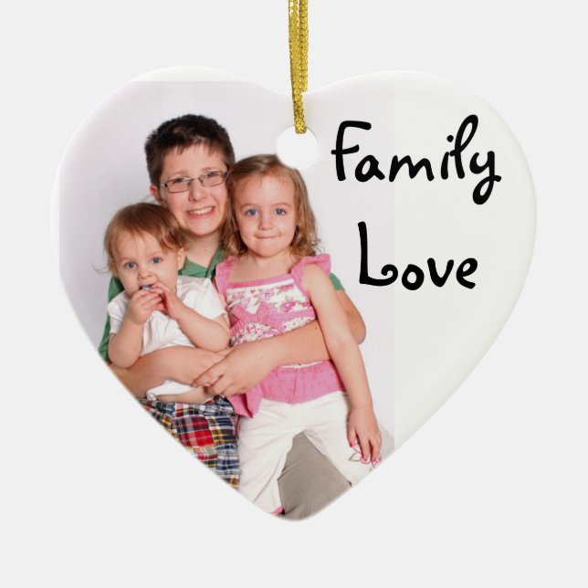 Weihnachtsverzierung - Familien-Liebe Keramik Ornament (Vorne)