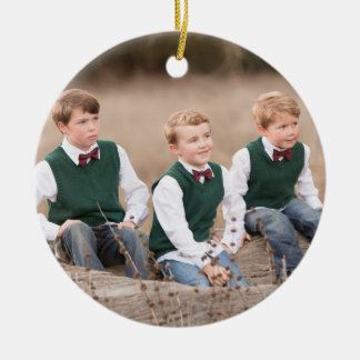 Weihnachtsverzierung FOTO-FRONT und MITTEILUNGS-AN Keramik Ornament