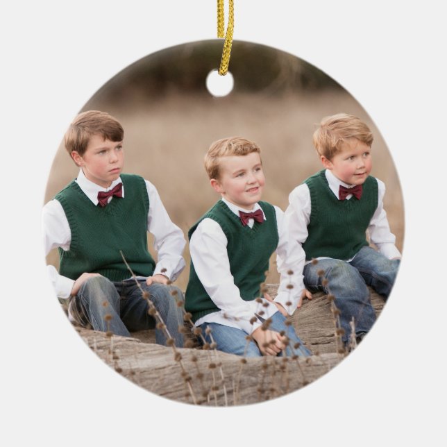 Weihnachtsverzierung FOTO-FRONT und MITTEILUNGS-AN Keramik Ornament (Vorne)