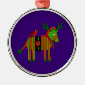 Weihnachtsverzierung für Kinder - Zebra u. Vogel Ornament Aus Metall