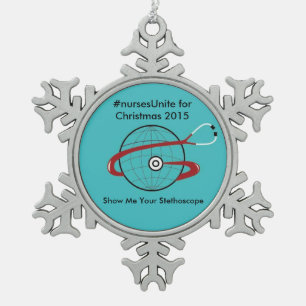 Weihnachtsverzierung - Krankenschwester Schneeflocken Zinn-Ornament