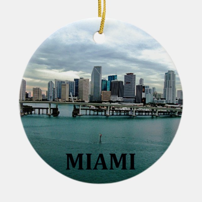 Weihnachtsverzierung Miamis Florida Keramikornament (Vorne)