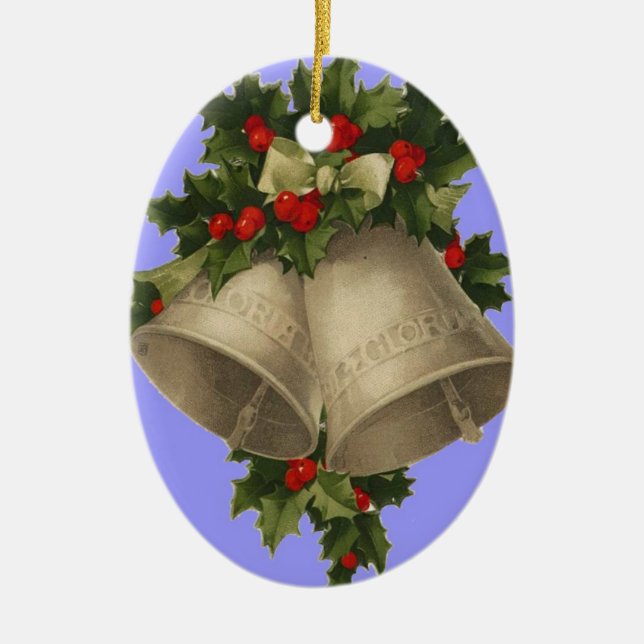 Weihnachtsverzierung mit Luke-Vers und Bell Keramik Ornament (Vorne)
