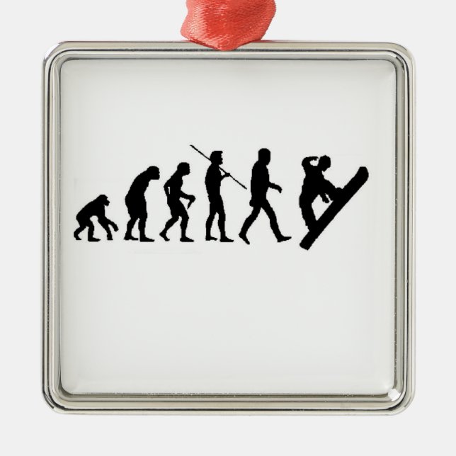 Weihnachtsverzierung Snowboard-Evolution Ornament Aus Metall (Vorne)