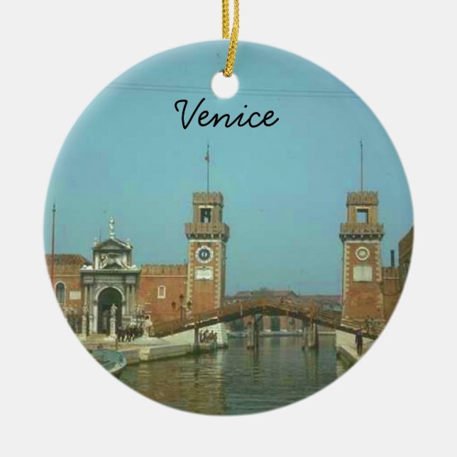 Weihnachtsverzierung Venedigs Italien Keramikornament (Vorne)