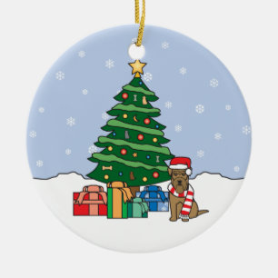 Weihnachtsverzierung Walisers Terrier Keramikornament