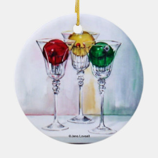 Weihnachtsverzierungen in der Wein-Glas-Verzierung Keramikornament