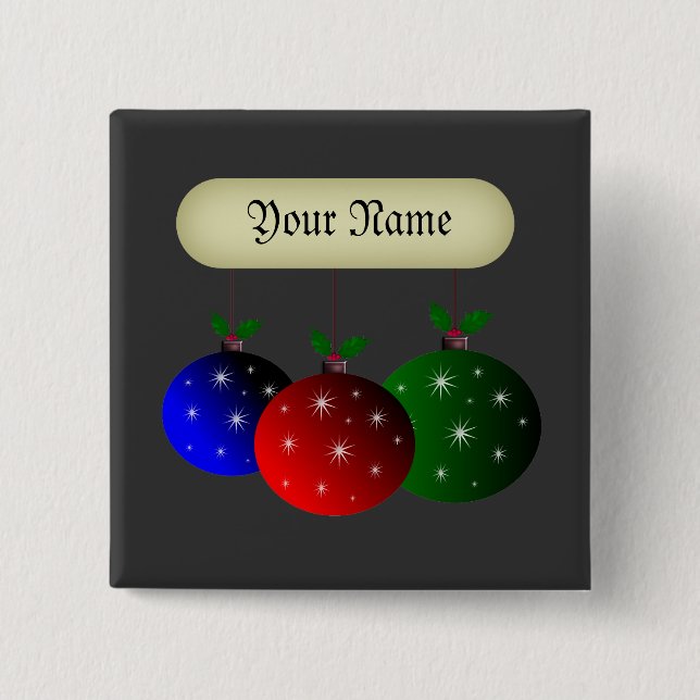 Weihnachtsverzierungen mit Schneeflocken. Addieren Button (Vorderseite)