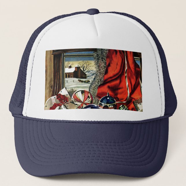 Weihnachtsverzierungen Truckerkappe (Vorderseite)