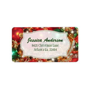 Weihnachtsverzierungs-Adressen-Aufkleber Adressaufkleber
