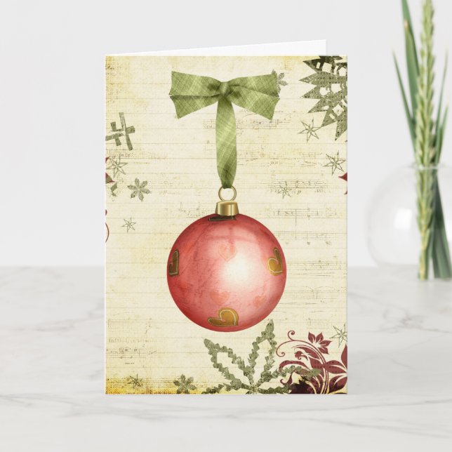 Weihnachtsverzierungskarten Feiertagskarte (Vorderseite)