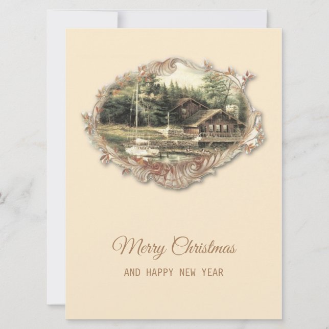 WeihnachtsVintag Feiertagskarte (Vorderseite)