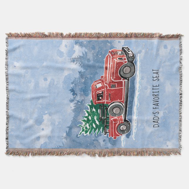 WeihnachtsVintage LKW-Szene Decke (Vorderseite)