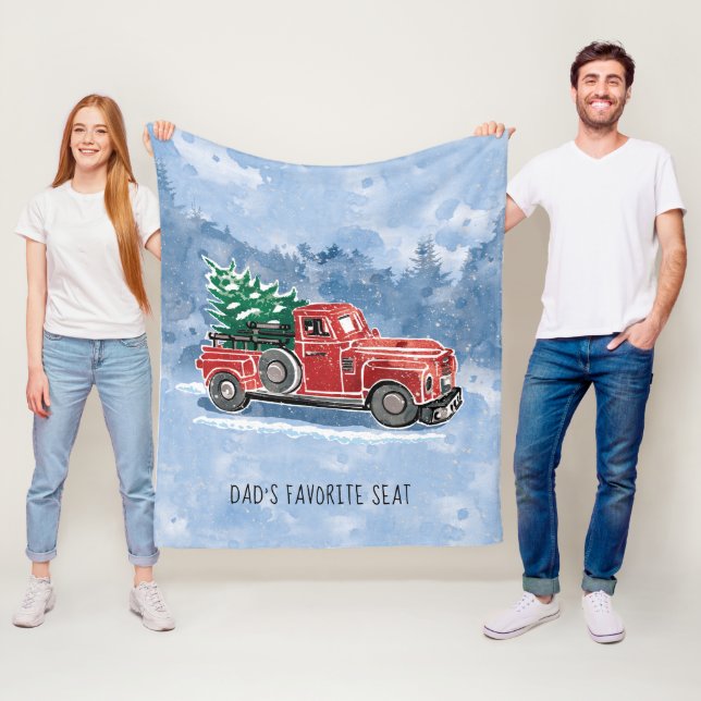 WeihnachtsVintage LKW-Szene Fleecedecke (Beispiel)