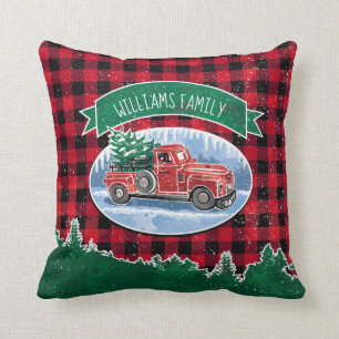 WeihnachtsVintager LKW addieren Namen Kissen