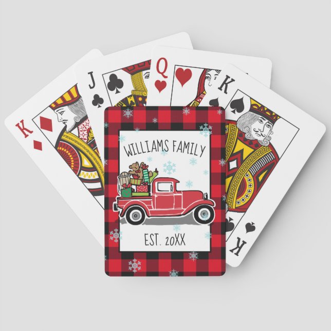 WeihnachtsVintager LKW mit Spielkarten (Rückseite)