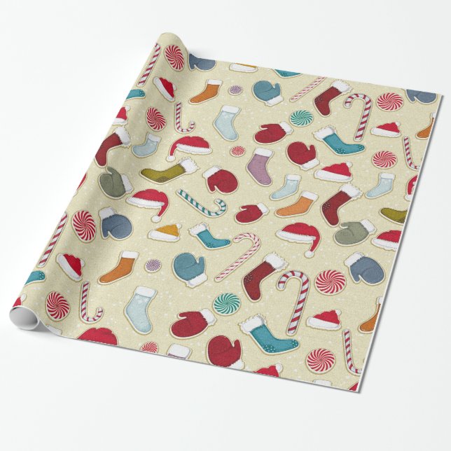 WeihnachtsVintages Geschenk-Verpackungspapier Geschenkpapier (Ungerollt)