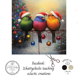 Weihnachtsvögel auf einer Schnur Seidenpapier