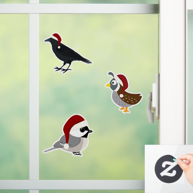 Weihnachtsvögel Fensteraufkleber (Zuhause)