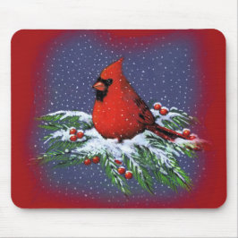 WEIHNACHTSvogel: KARDINAL: KUNST Mousepad