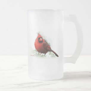 Weihnachtsvogel Mattglas Bierglas