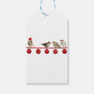 Weihnachtsvögel-Spatzen Geschenkanhänger
