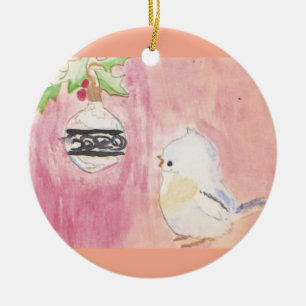 Weihnachtsvogel und -schmuck keramik ornament
