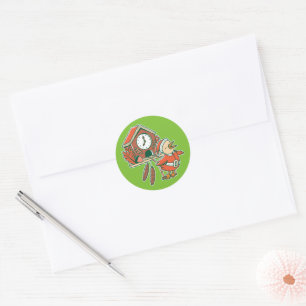 Weihnachtsvogel - Vogel Santa Kostüm - Xmas Kuckuc Runder Aufkleber