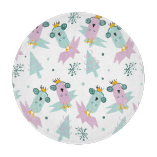 Weihnachtsvögel Weihnachtsbäume Eisberg-Doodle Schneidebrett