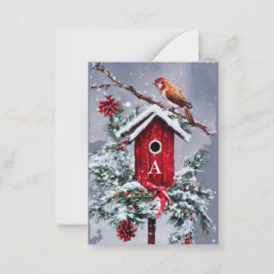 Weihnachtsvogelhaus Anfangsbudget Mini-Weihnachten Mitteilungskarte