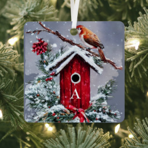 Weihnachtsvogelhaus Initiale  Ornament Aus Metall