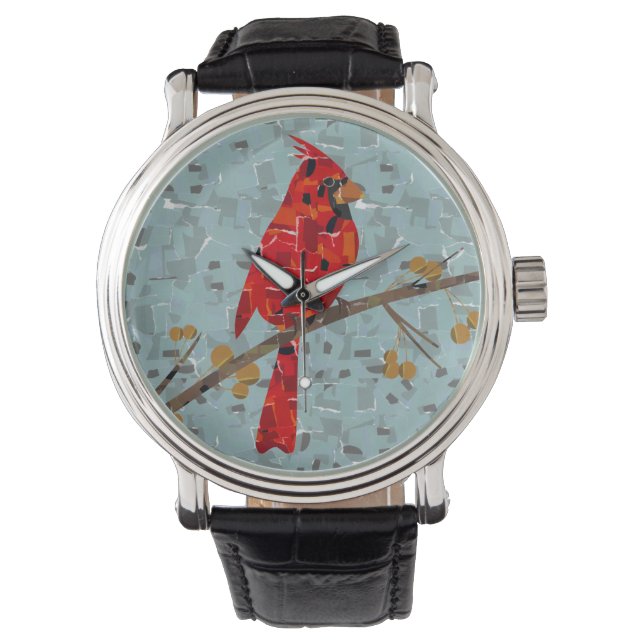 Weihnachtsvogelkollektion für den Kardinal Armbanduhr (Vorderseite)