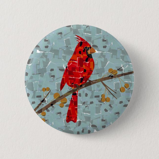 Weihnachtsvogelkollektion für den Kardinal Button (Vorderseite)
