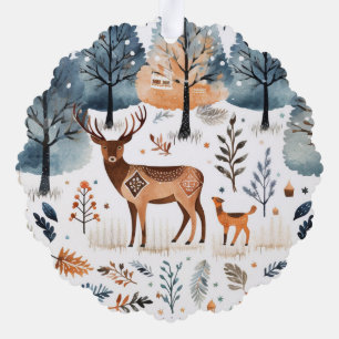 Weihnachtsvolk Art Deer Ornament Karte
