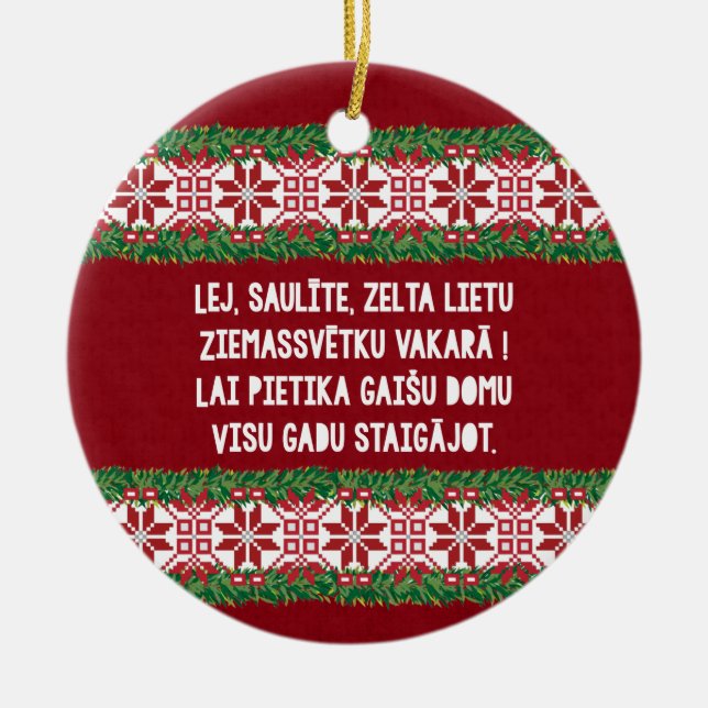 Weihnachtsvolkslied III Latviesu Tautasdziesma Keramik Ornament (Vorne)