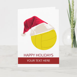 Weihnachtsvolleyball Ball Weihnachtsmannmütze Gruß Feiertagskarte