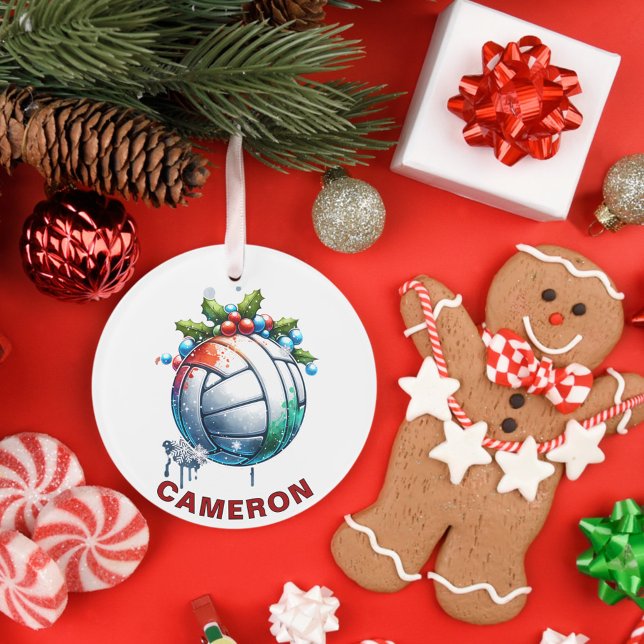 Weihnachtsvolleyball-Enthusiasten Individuelle Nam Ornament (Von Creator hochgeladen)