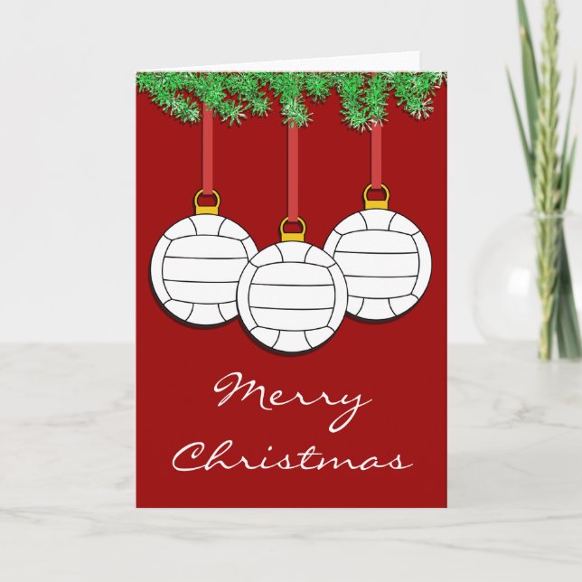 Weihnachtsvolleyball-Karte Feiertagskarte (Vorderseite)