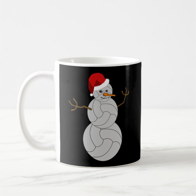 Weihnachtsvolleyball Shirt Volleybal Snowman Long Kaffeetasse (Links)