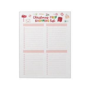 Weihnachtsvorbereitung Einkaufsliste Notepad Notizblock