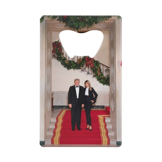 Weihnachtsvorbereitungen von Präsident Donald Trum Geldbeutel Flaschenöffner (Vorderseite)