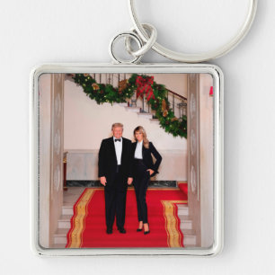 Weihnachtsvorbereitungen von Präsident Donald Trum Schlüsselanhänger
