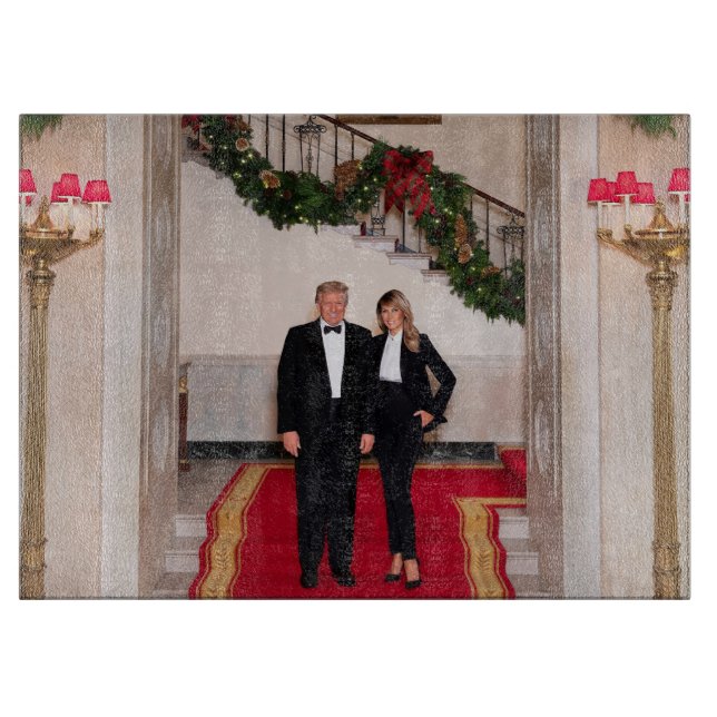 Weihnachtsvorbereitungen von Präsident Donald Trum Schneidebrett (Vorderseite)