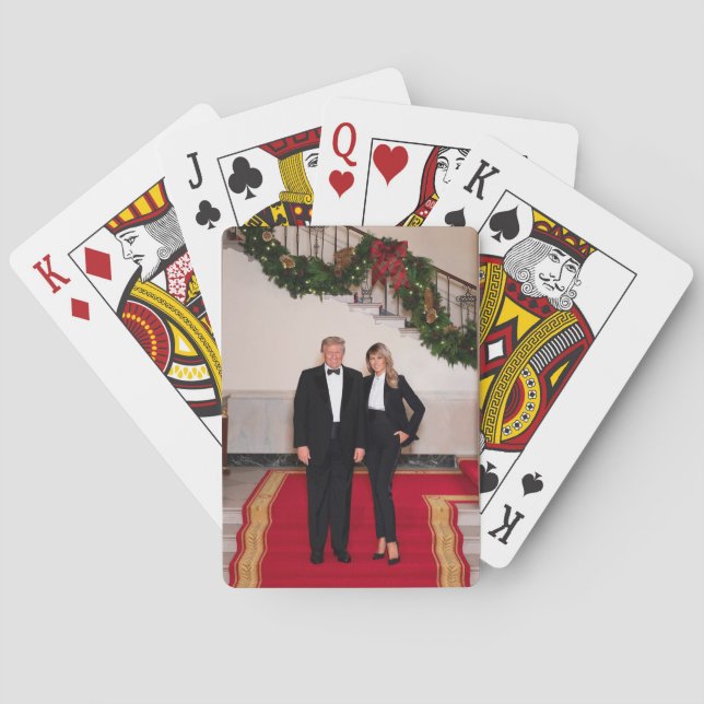 Weihnachtsvorbereitungen von Präsident Donald Trum Spielkarten (Rückseite)